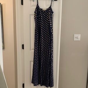 MICHAEL Michael Kors Navy and Gold Maxi Dress